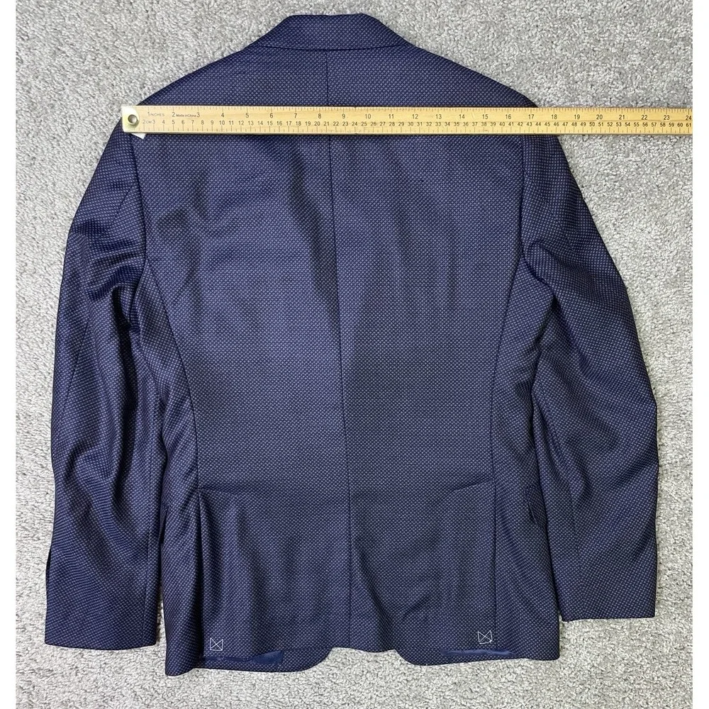 Psycho‎ Bunny Wool Blue Sport Coat Blazer Size 36R Blue Pattern